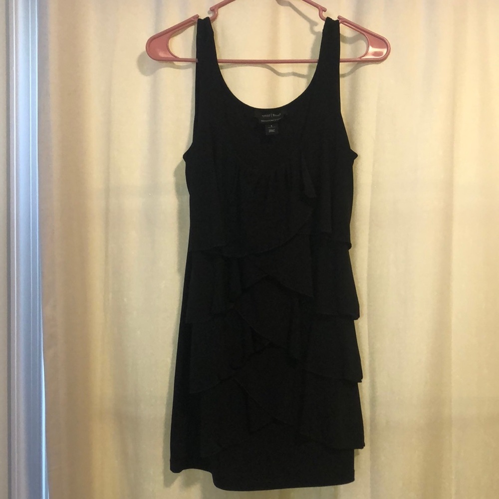 WHBM Signature Knits Little Black Ruffled Dress, size small